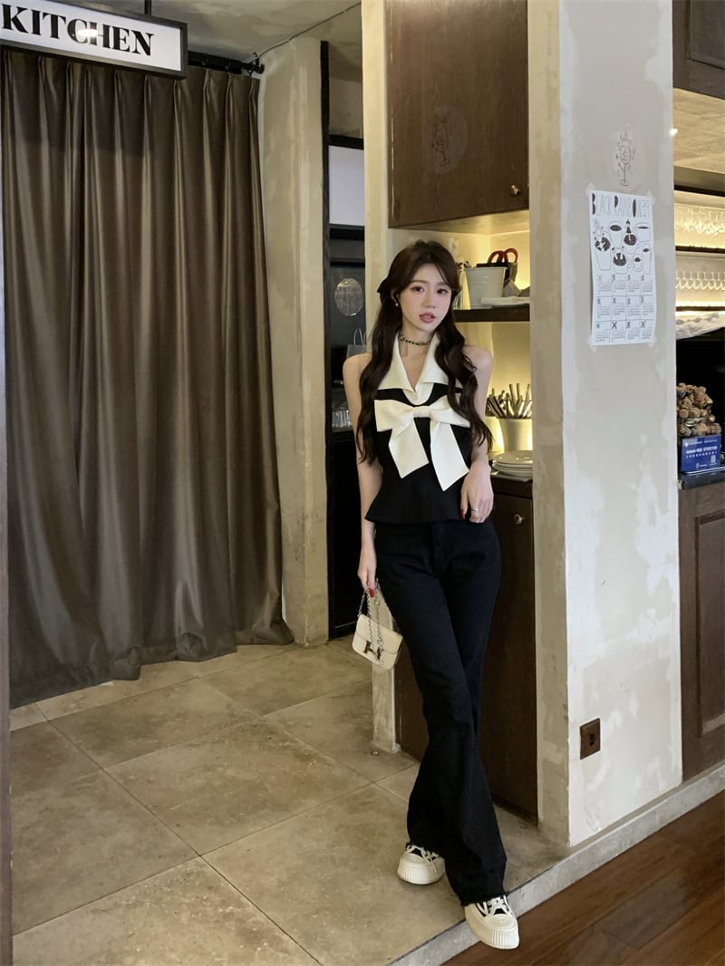 【tops】リボン付きトップス　M24676
