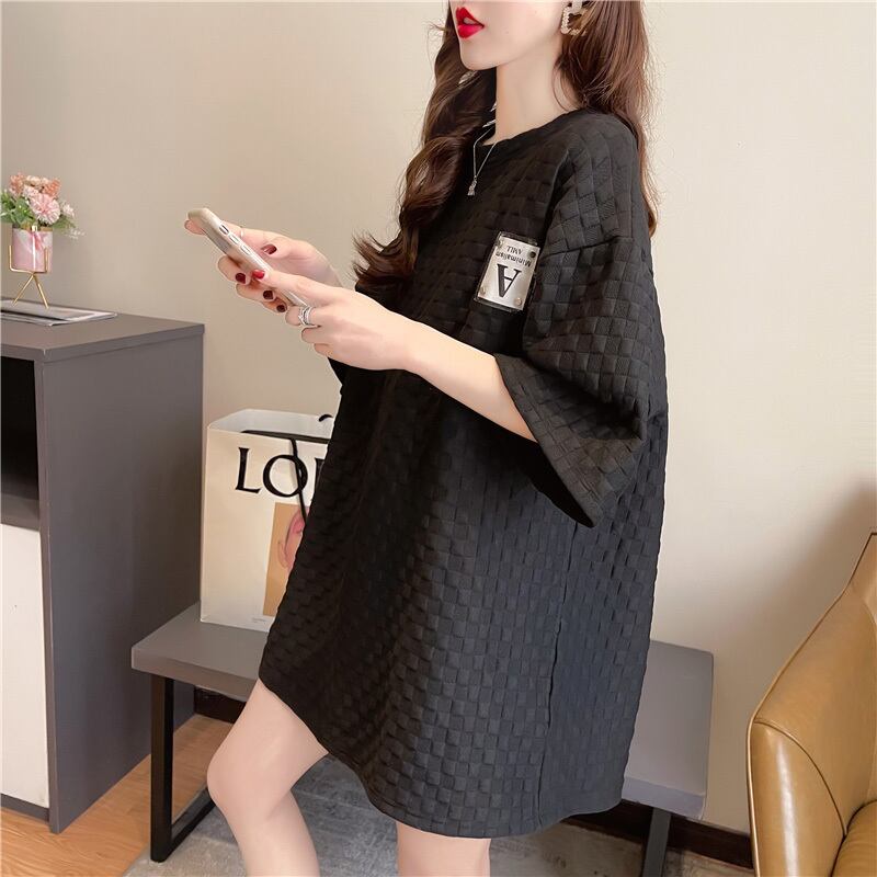 【tops】韓国ファッション半袖ラウンドネック英字柄ファッションゆったり着回しTシャツF0043