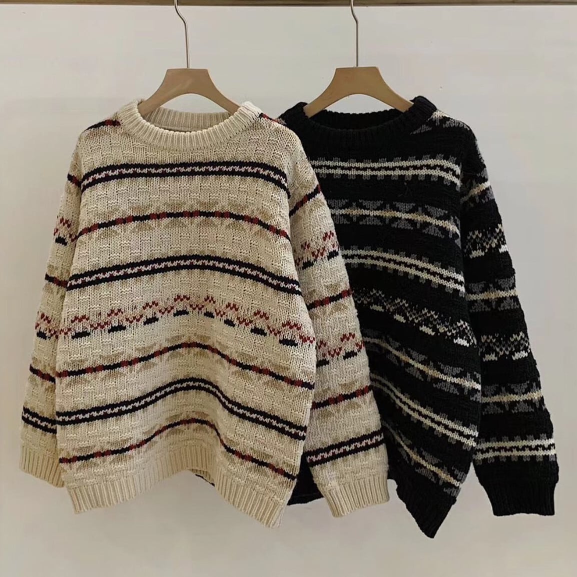 【tops】ジャカードニットセーター　M27796