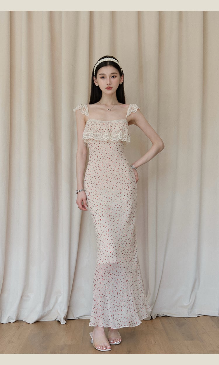 【dress】レースフリルキャミワンピース　M31661