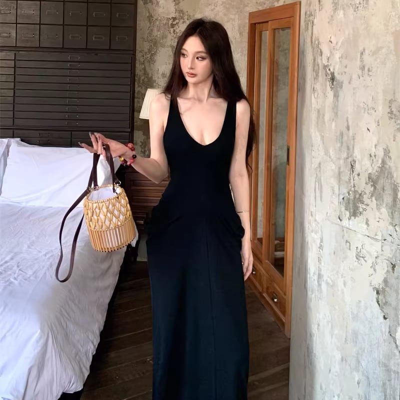 【dress】ロングキャミワンピース Q8267