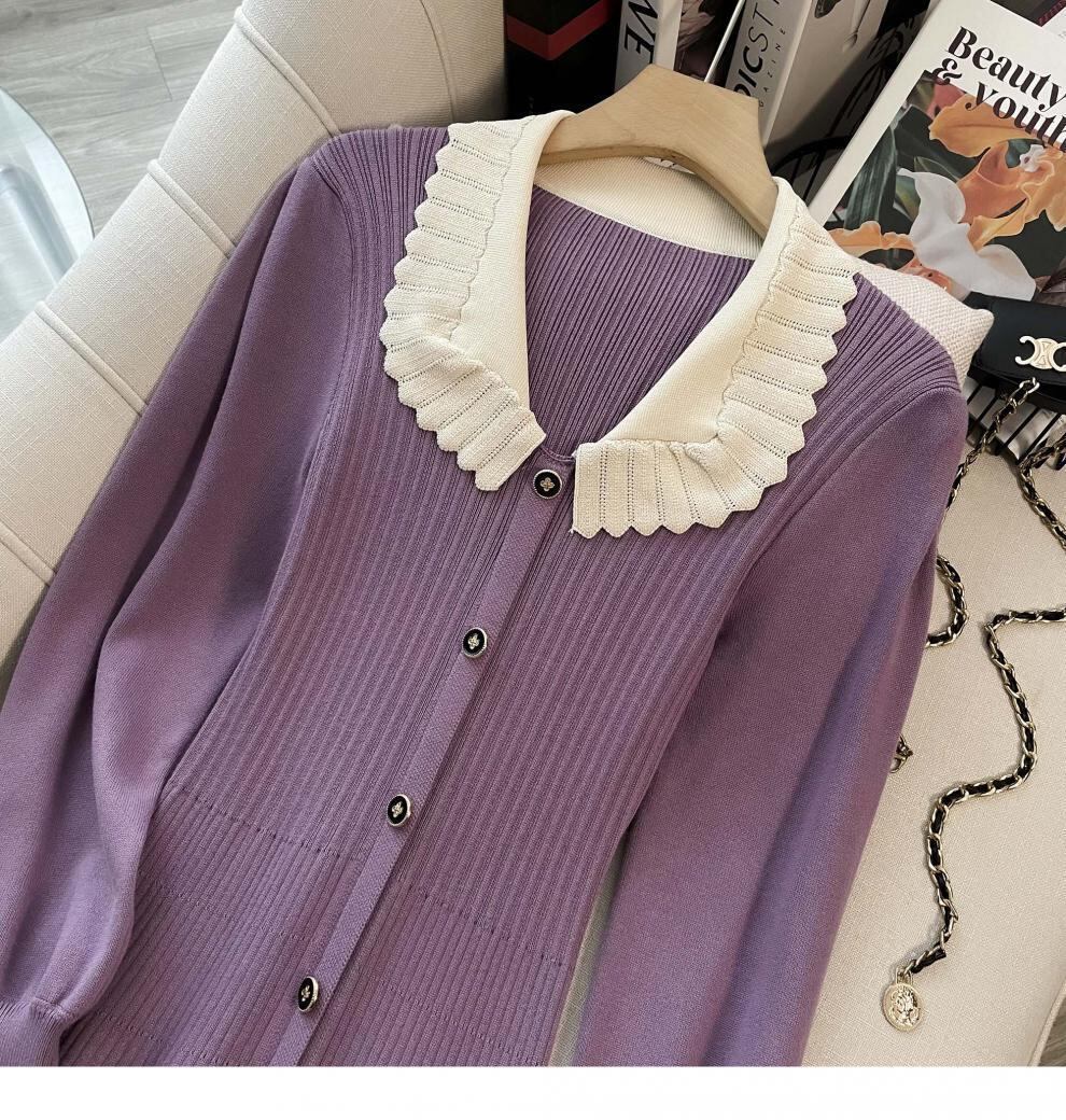 【dress】ボタンデザインニットワンピース　M18657