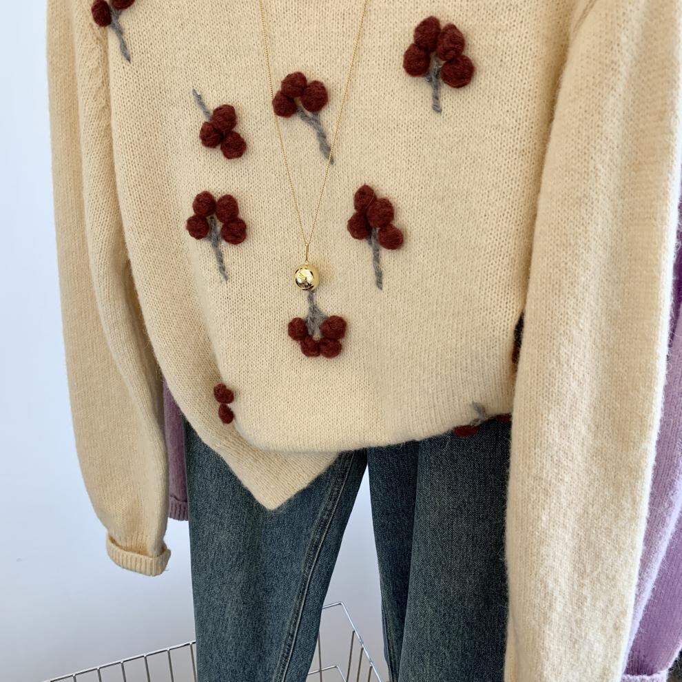 【tops】クルーネックニットセーター　M29253