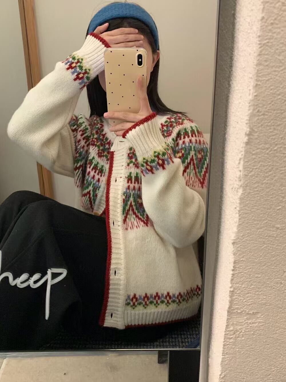 【outer】ジャカードニットカーデ　M28319