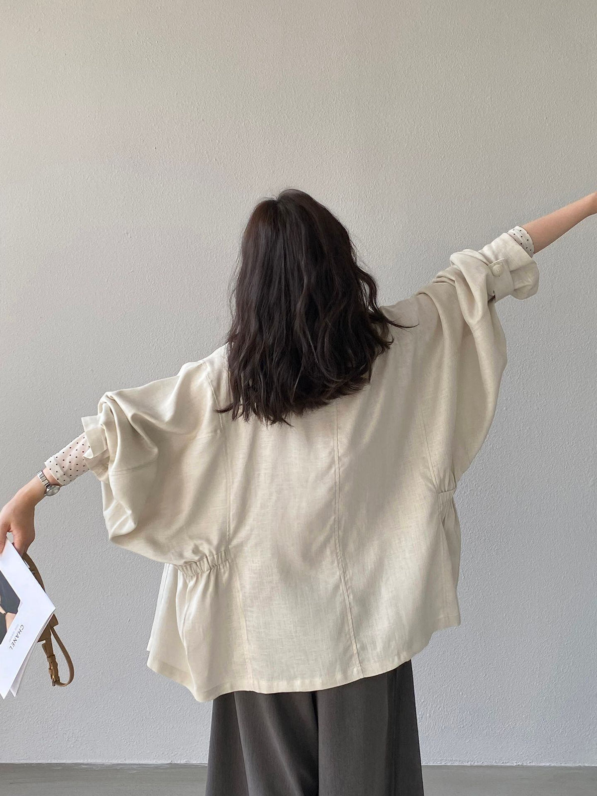 【outer】リネンコート Q8245