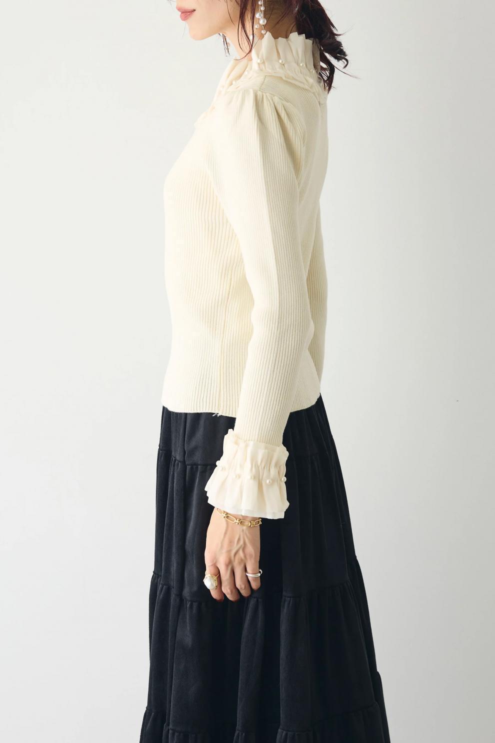 【tops】ドッキングニットトップス　M28689