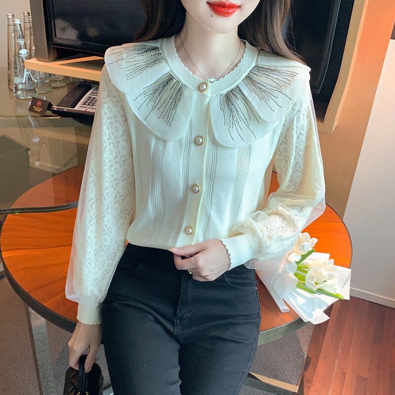 【tops】ドッキングニットトップス　M18814