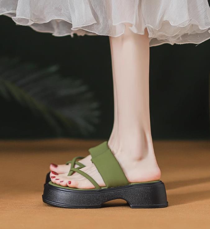 【shoes】3色厚底スリッパF7496