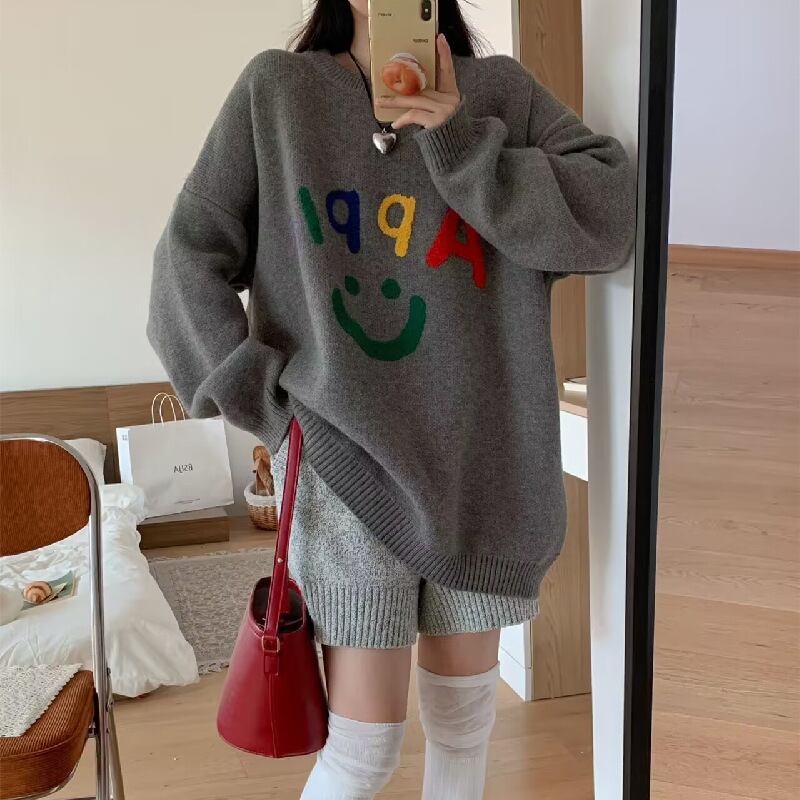 【tops】クルーネックニットセーター　M19118