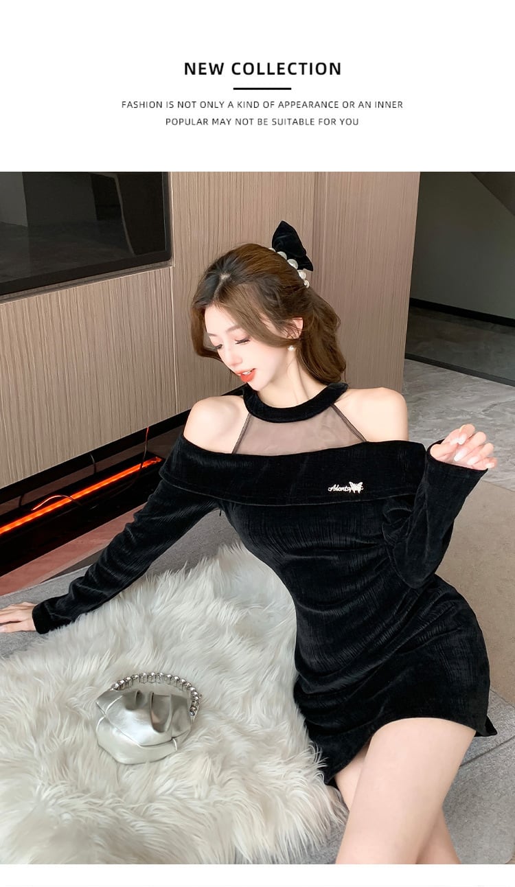 【dress】メッシュタイトミニワンピース G19251