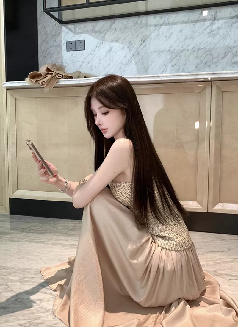 【dress】ロングチューブワンピース Q8461