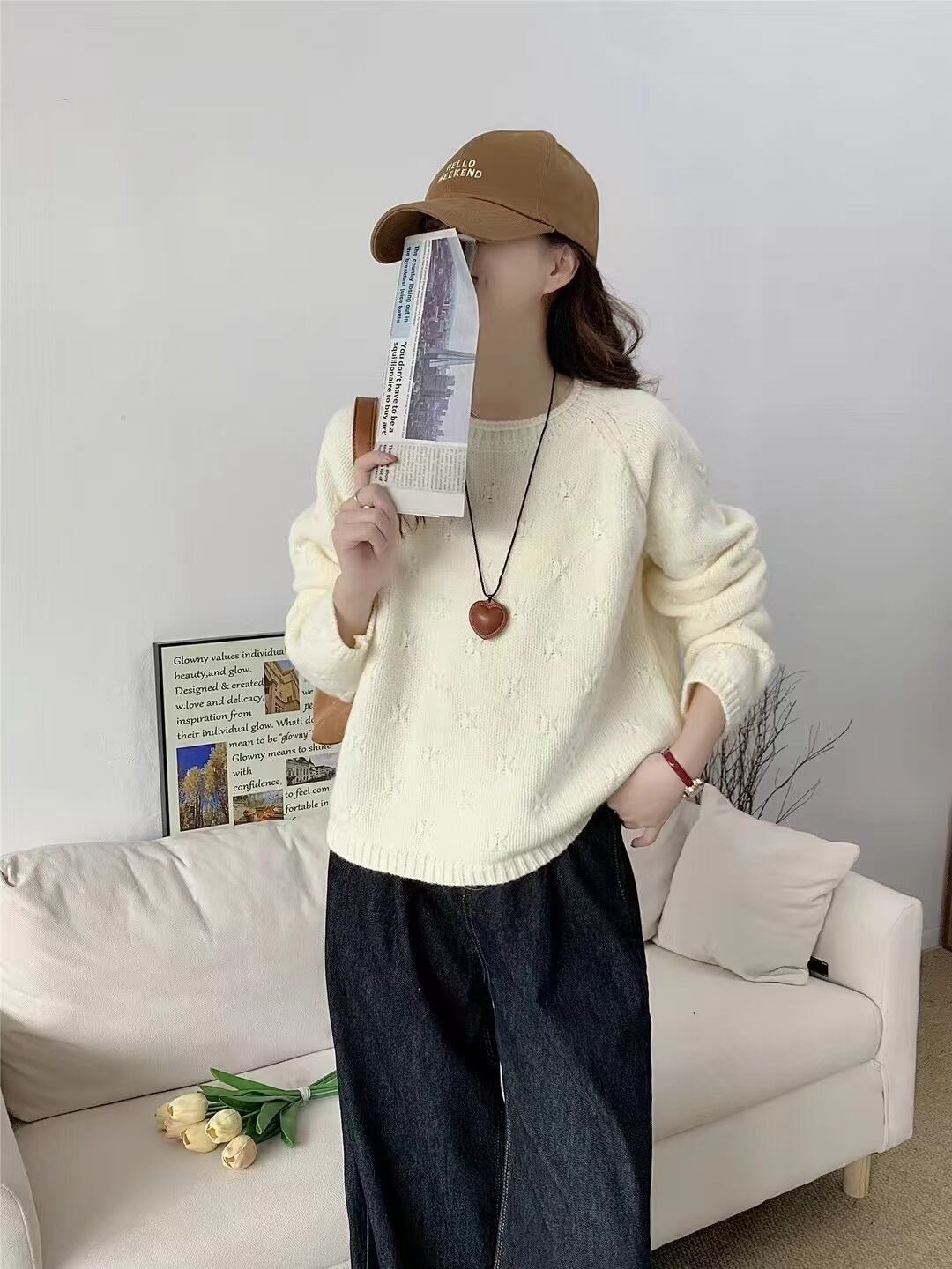 【tops】クルーネックニットセーター　M28609