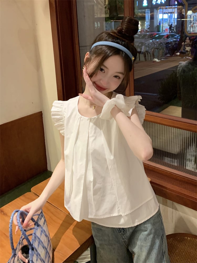 【tops】ギャザーフリルトップス　M25055