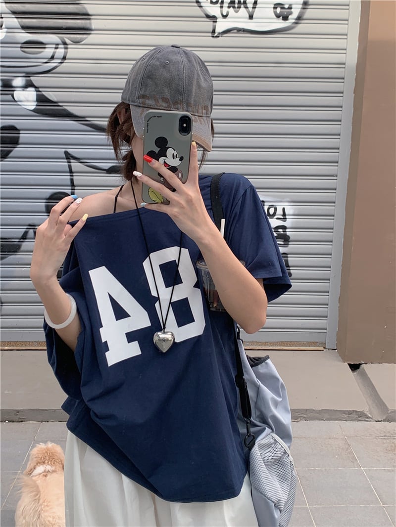 【tops】プリントTシャツ　M25173