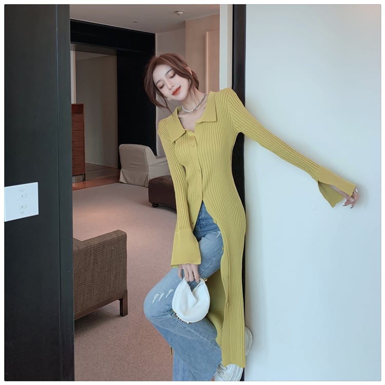 【dress】ボタンデザインニットワンピース　M28240