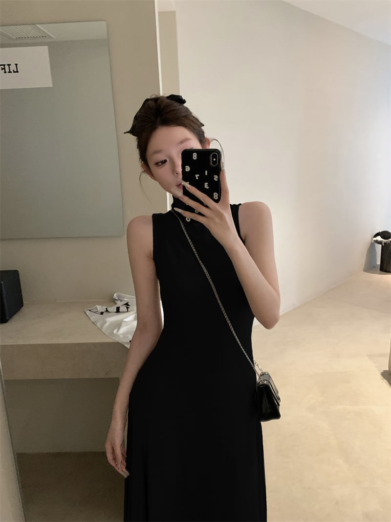 【dress】ハイネックノースリーブワンピース　N2978