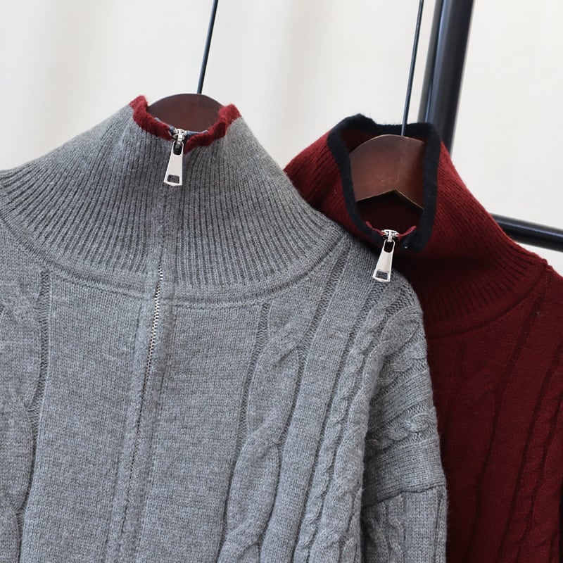 【outer】ファスナーニットカーデ　M27814