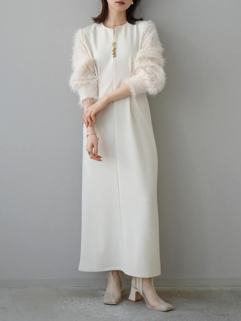 【dress】Ⅴネックドッキングワンピース　N2965