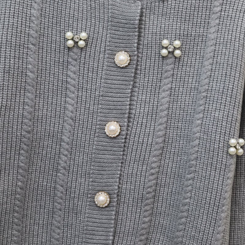【outer】パールニットカーデ　M27592