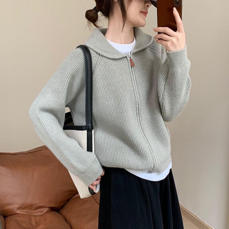 【outer】ファスナーニットカーデ　M27230