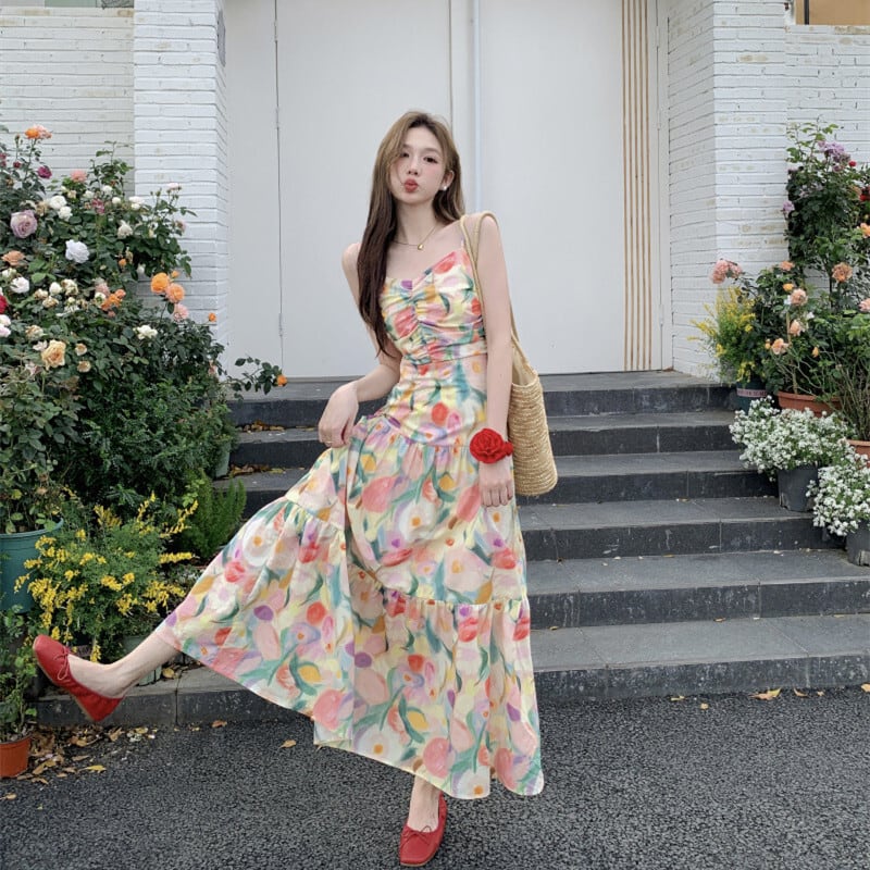 【dress】花柄キャミワンピース　M25317