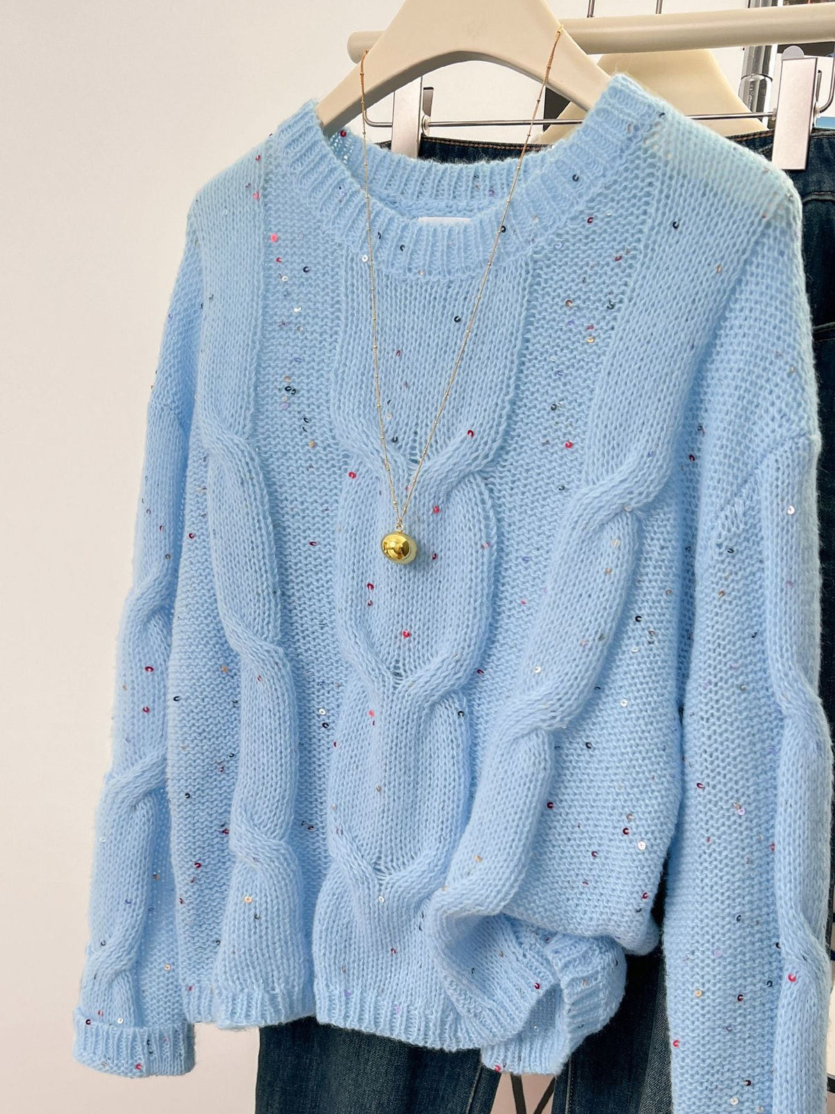 【tops】クルーネックニットセーター　M29236