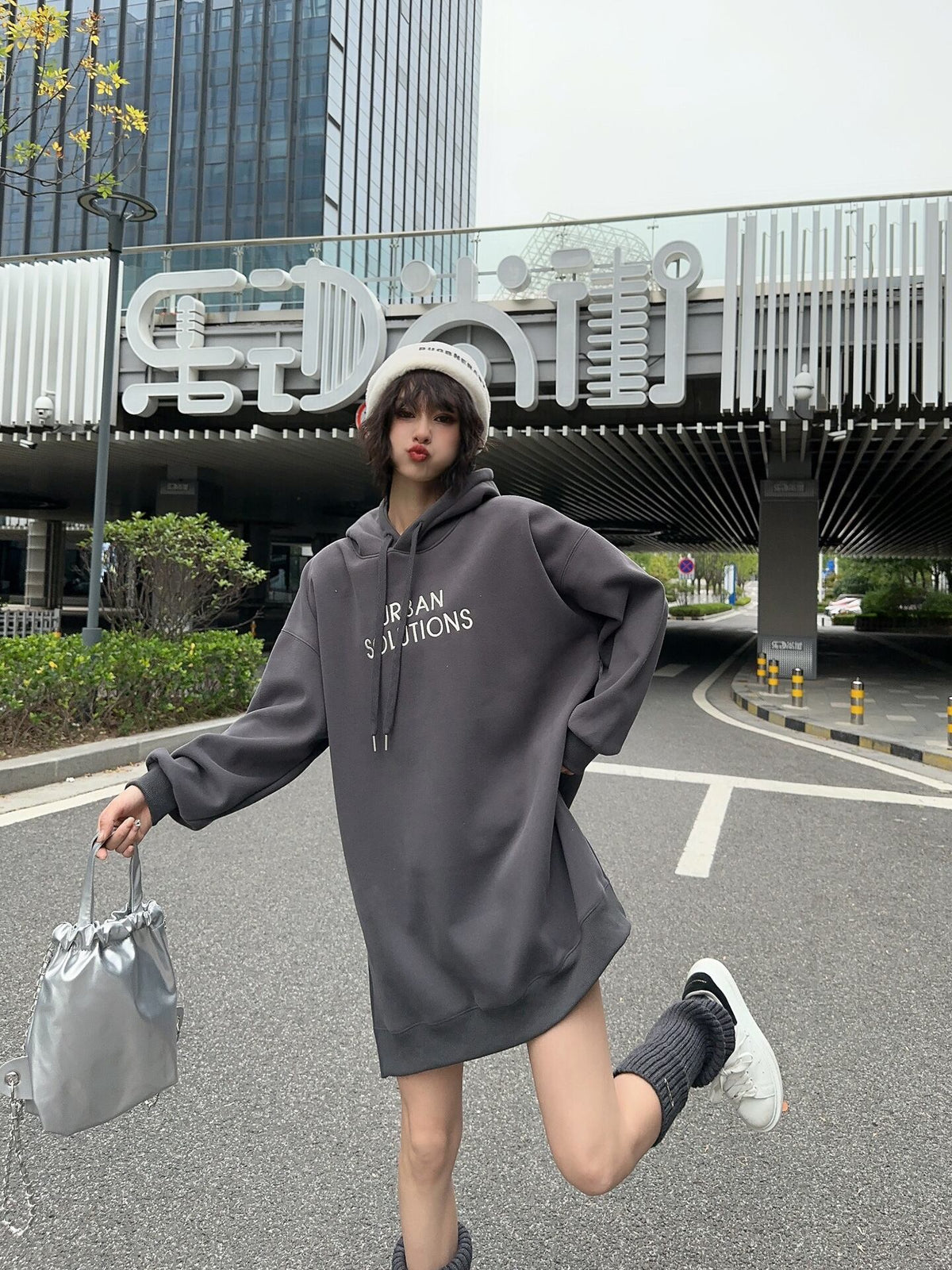 【dress】フード付きカジュアルワンピース    N2166
