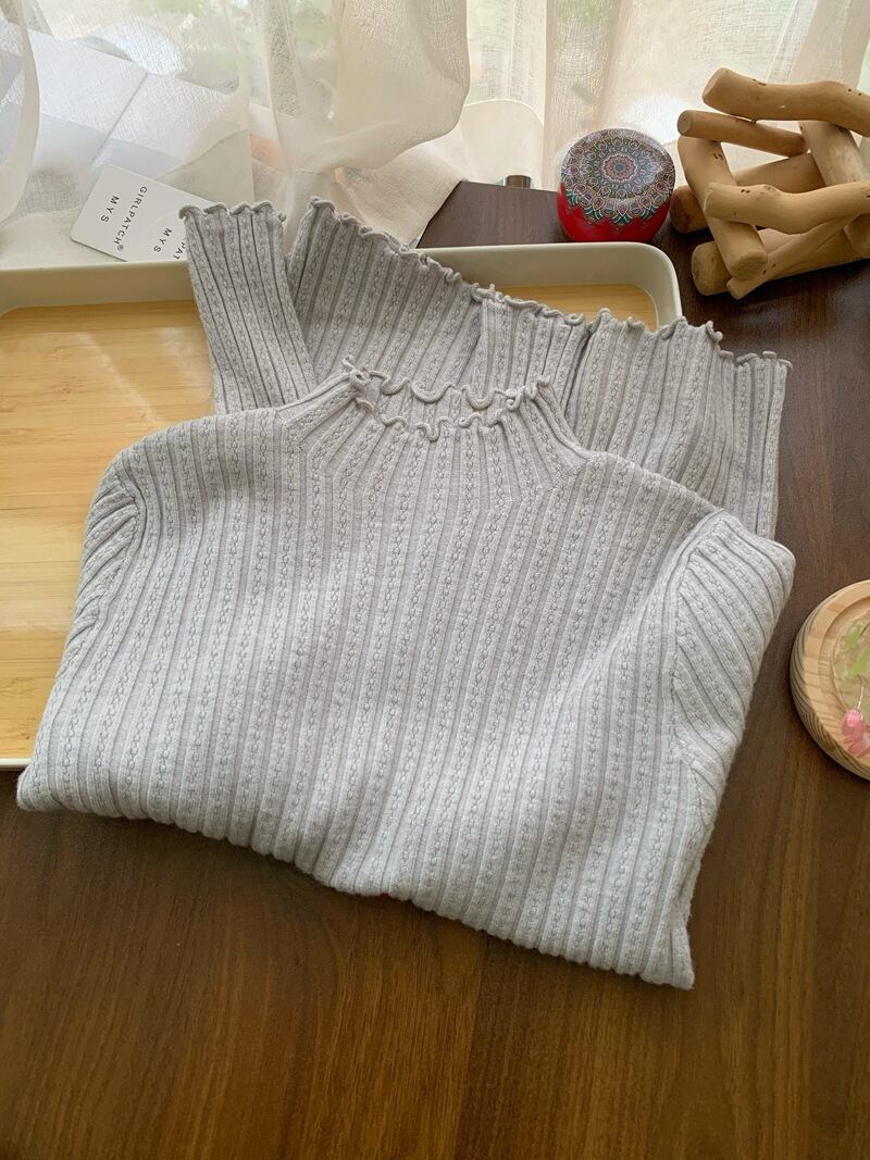 【tops】フリルニットトップス　M26833
