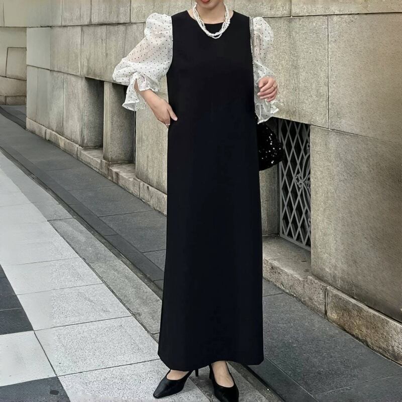 【dress】チュールコンビワンピース　M29875
