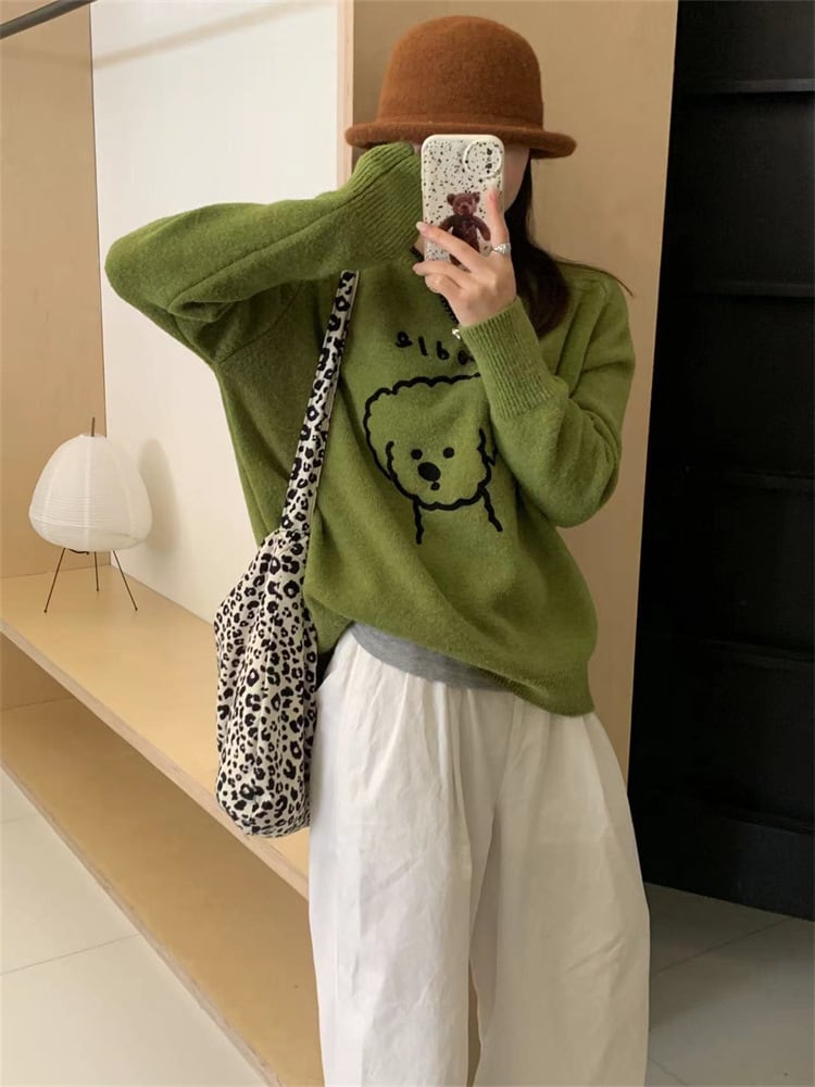 【tops】刺繍ニットセーター　M27249
