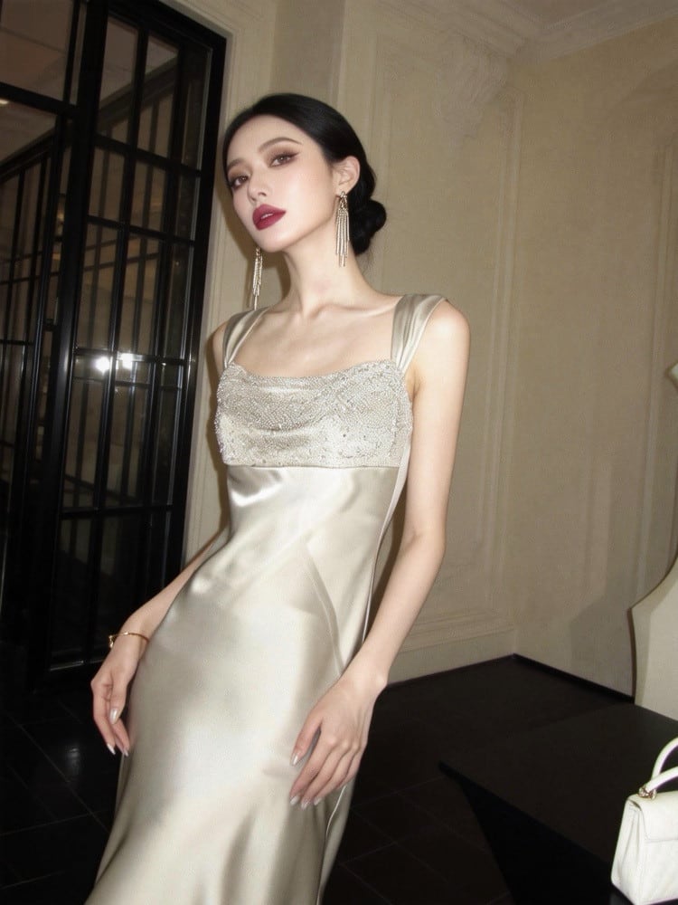 【dress】マーメイドロングワンピース Q7969