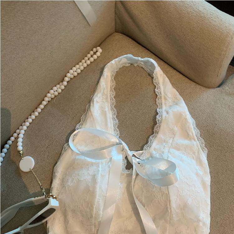 【tops】リボン付きレースキャミソール　M29528