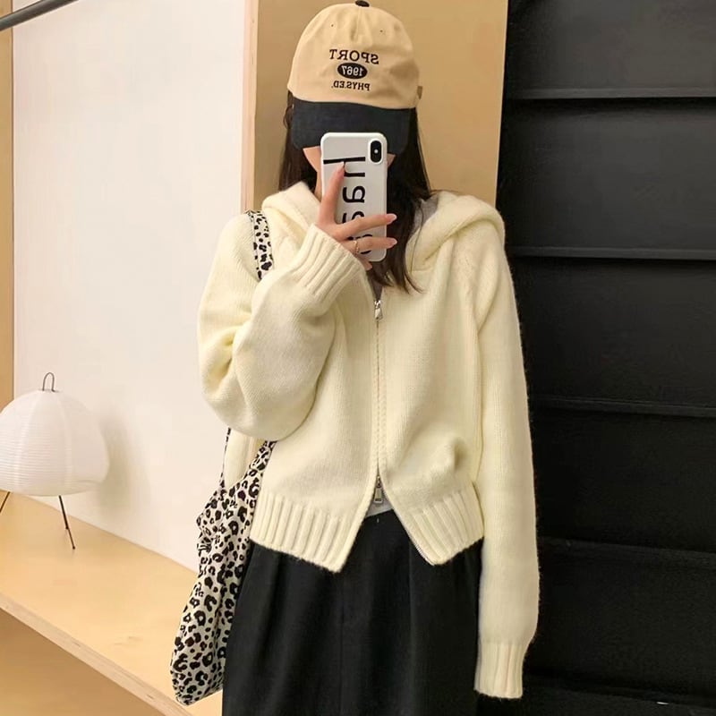 【outer】ファスナーニットカーデ　M27244