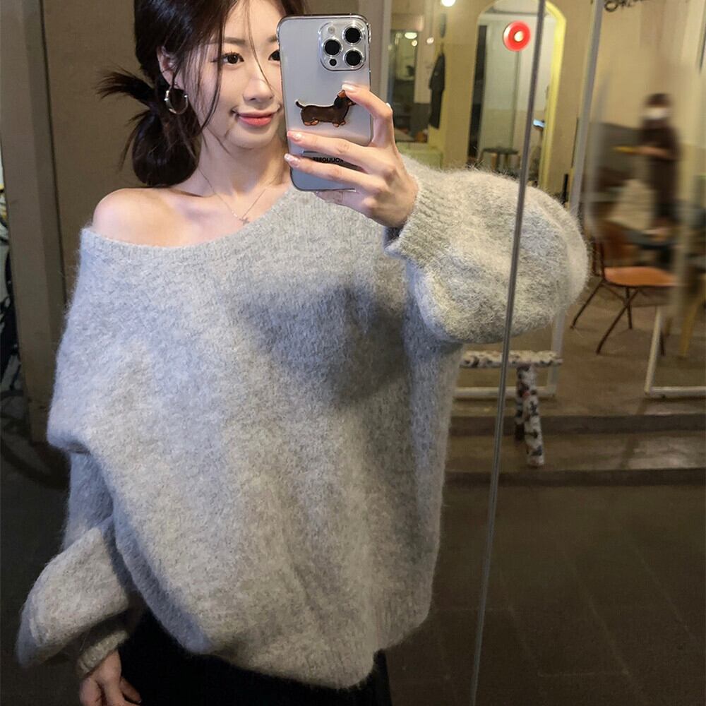【tops】バックリボンニットトップス　N2775
