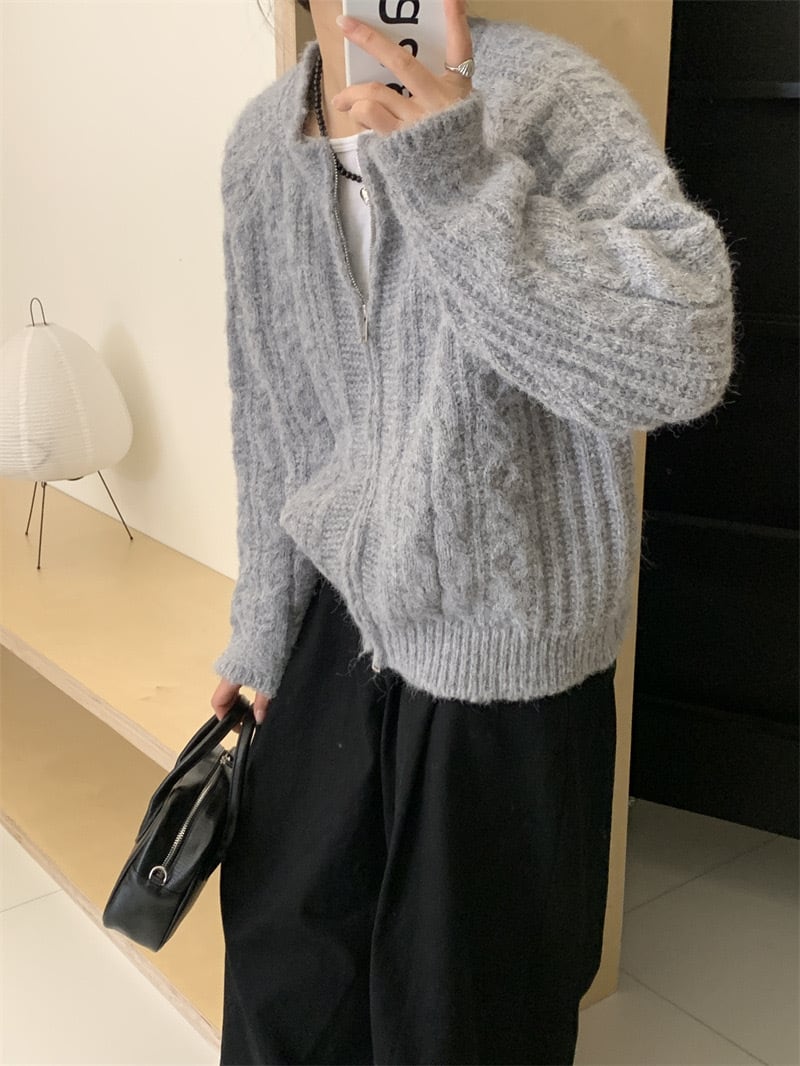 【outer】クルーネックニットカーデ　M18941