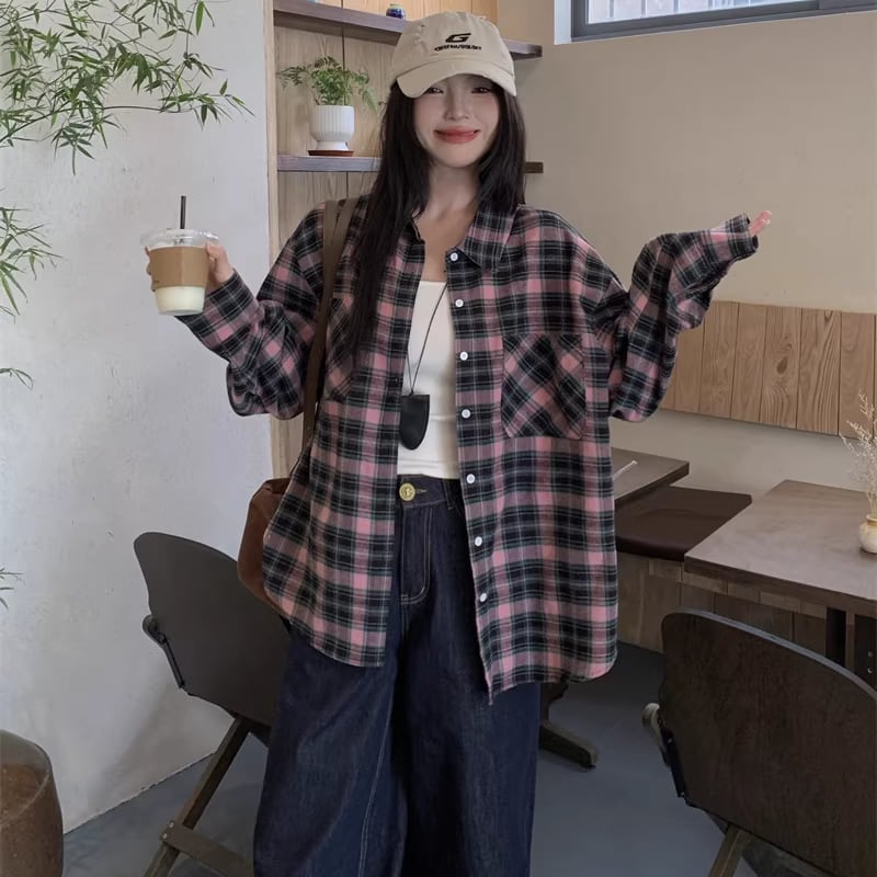 【tops】チェック柄シャツ Q8182