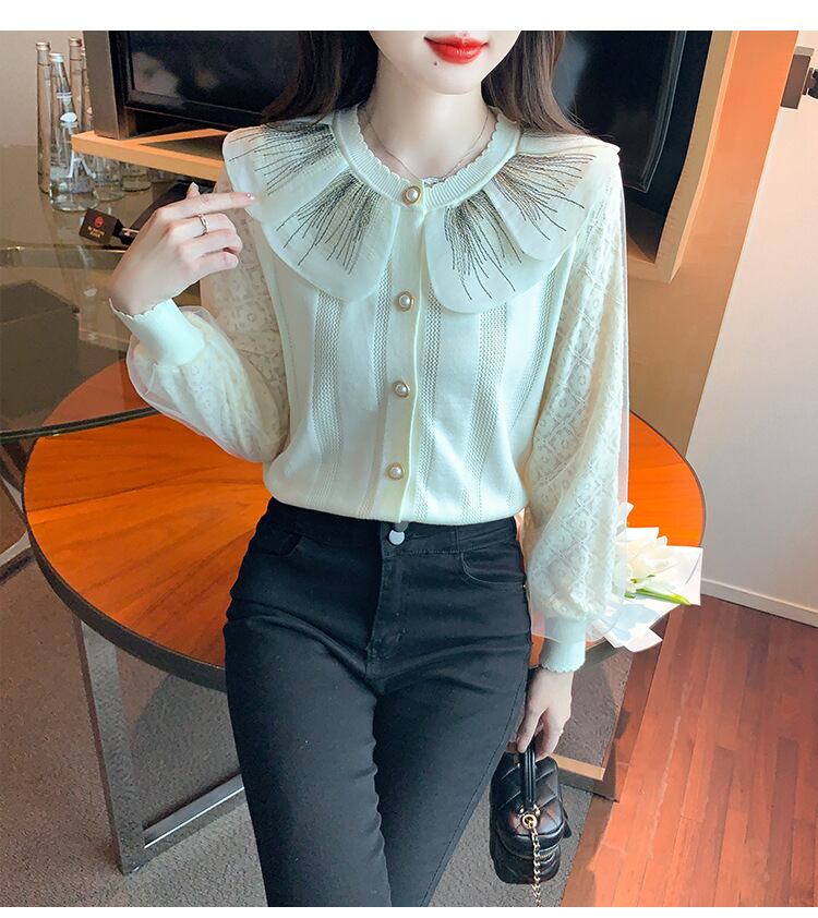 【tops】ドッキングニットトップス　M18814