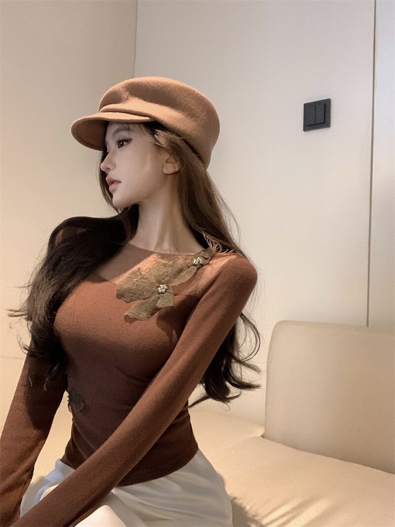 【tops】チュールコンビ立体フラワートップス　M28376