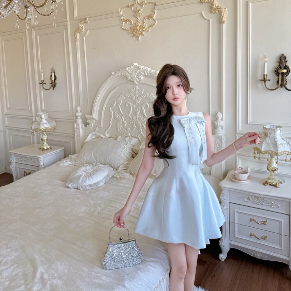 【dress】リボンミニワンピース　N3534