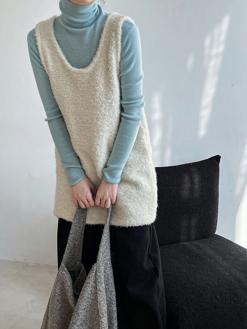 【dress】ノースリーブボアワンピース　N2888