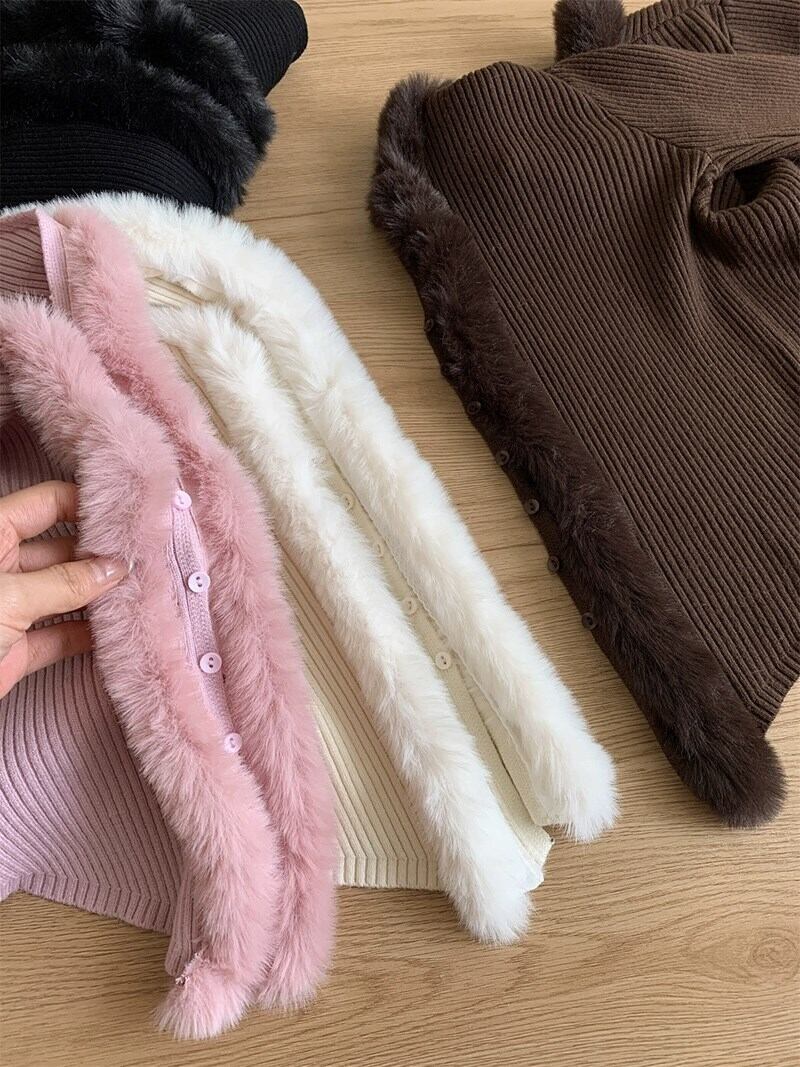 【tops】ファー付きニットトップス     N2169