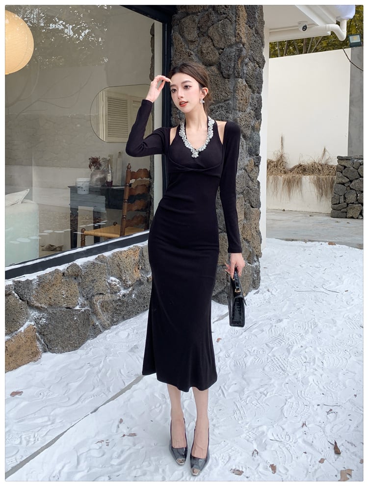 【dress】ビジューデートワンピース　M27454