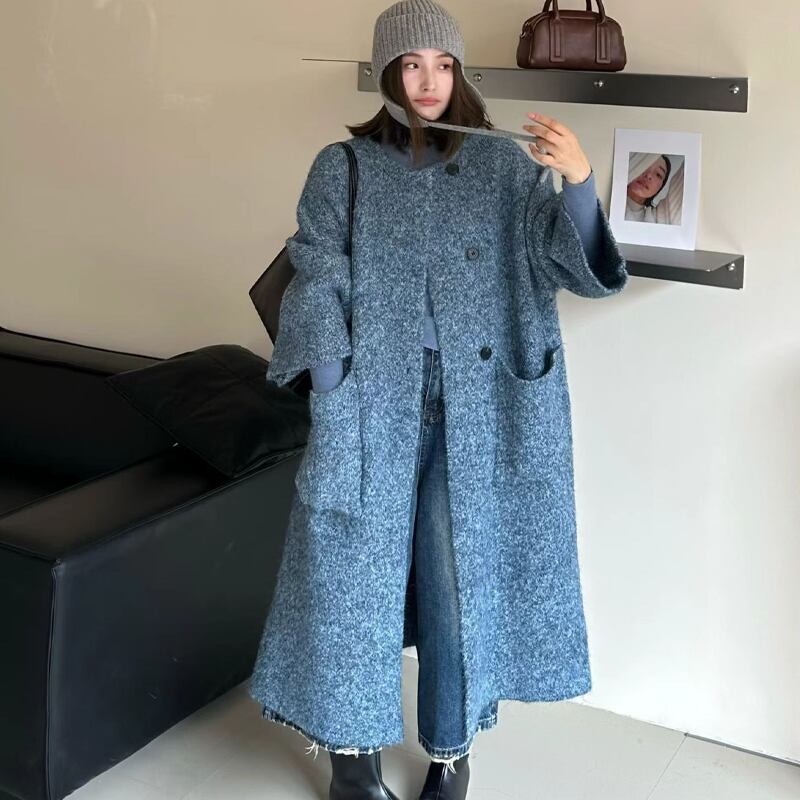 【outer】ロングニットカーディガン Q7388