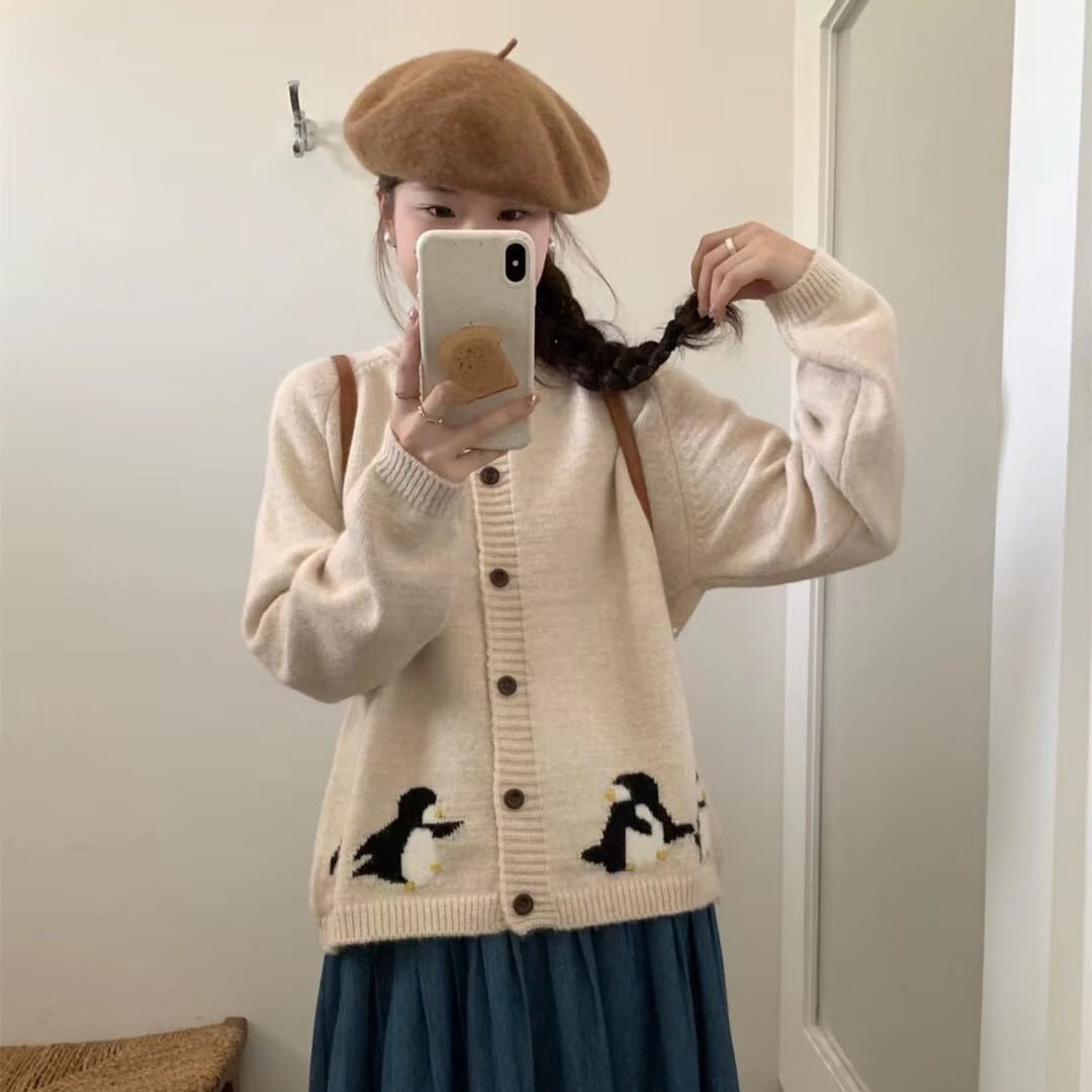 【outer】ジャカードニットカーデ　M26329