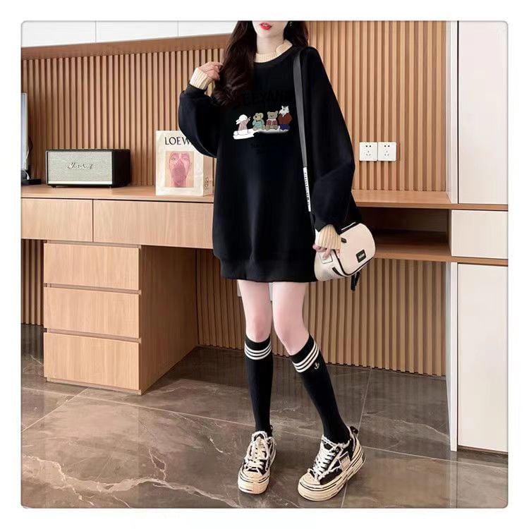 【tops】裹起毛プリントプルオーバー　M28817