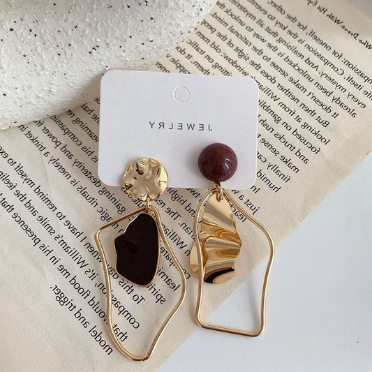 【小物】高級感 chic不規則 イレギュラー非対称ピアスアクセサリー幾何模様