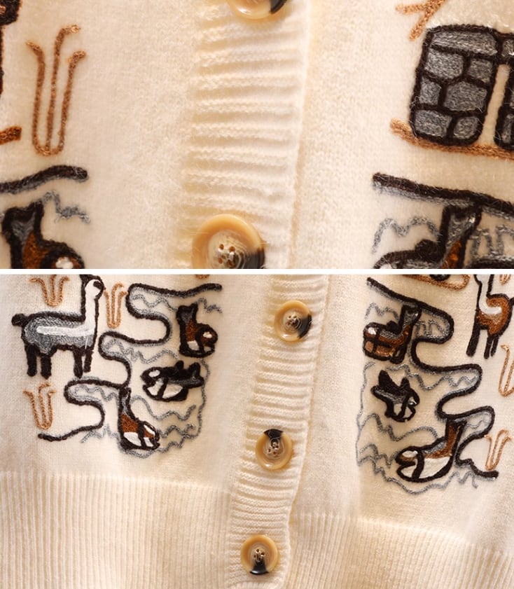 【tops】刺繍ニットチョッキG19846