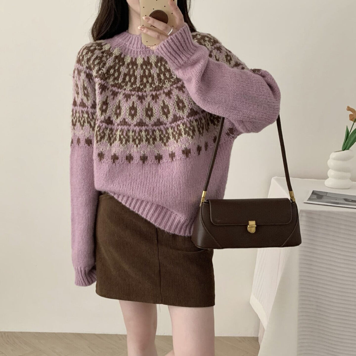【tops】クルーネックニットセーター　M27133
