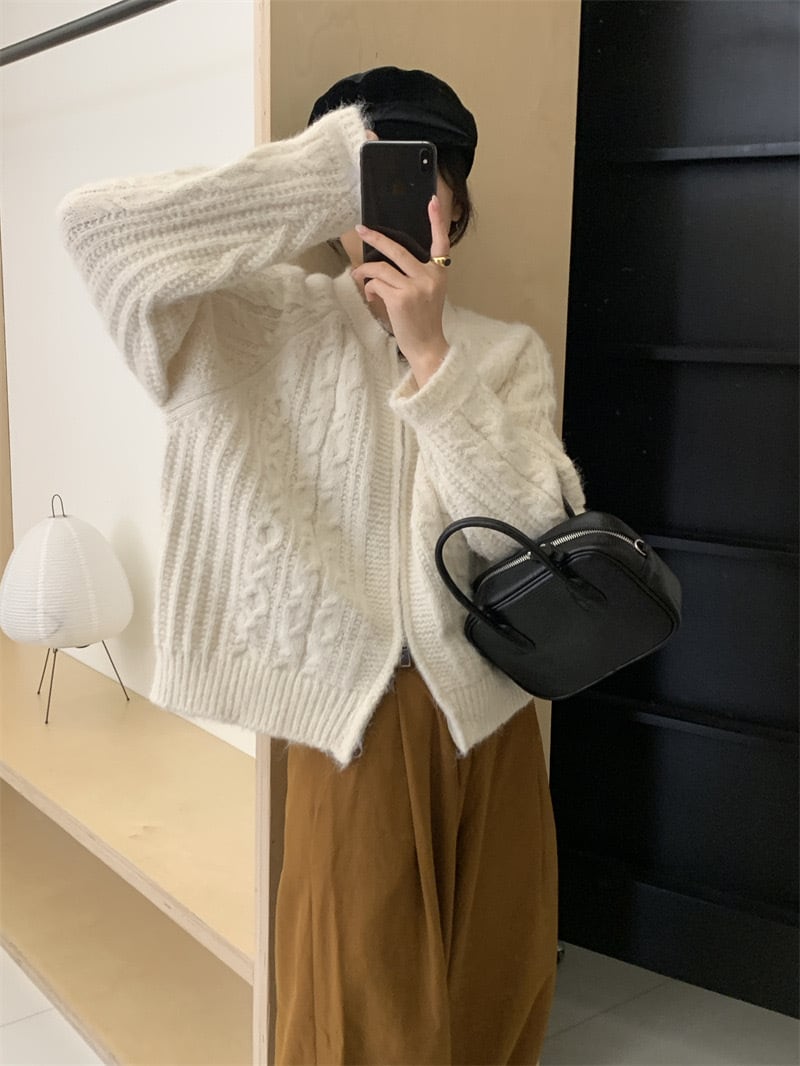 【outer】クルーネックニットカーデ　M18941