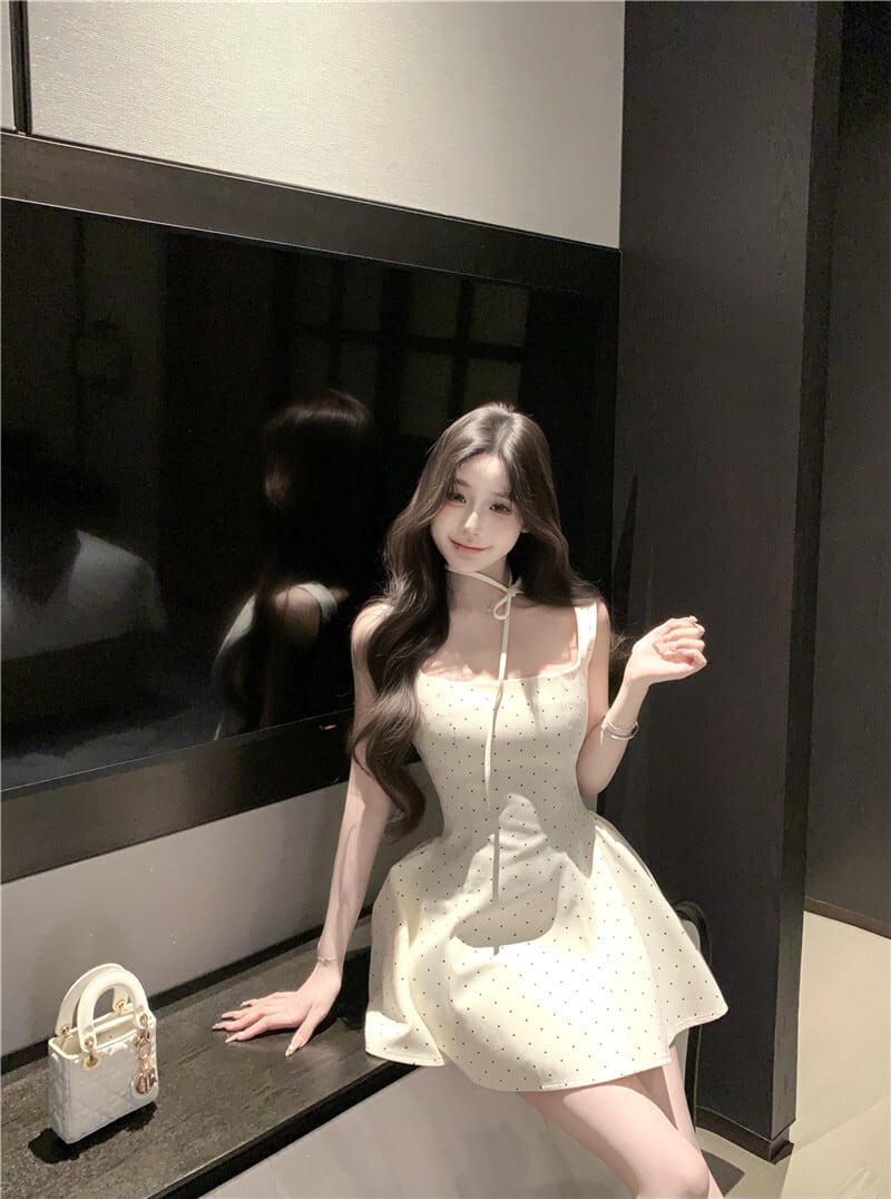 【dress】ドット柄キャミワンピース　M30065